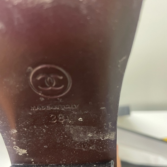 Chanel 14K Black Chain Tall Boots size 38 - Picture 7 of 7